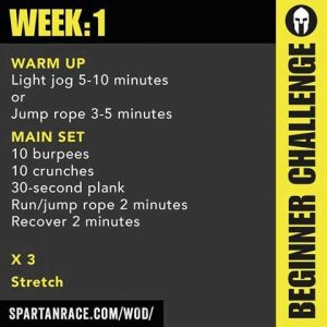 Spartan Beginner Challenge: Week One WOD
