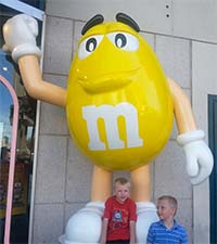 At the M&M store in Las Vegas