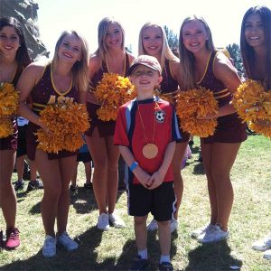 Son #1 and the ASU cheerleaders