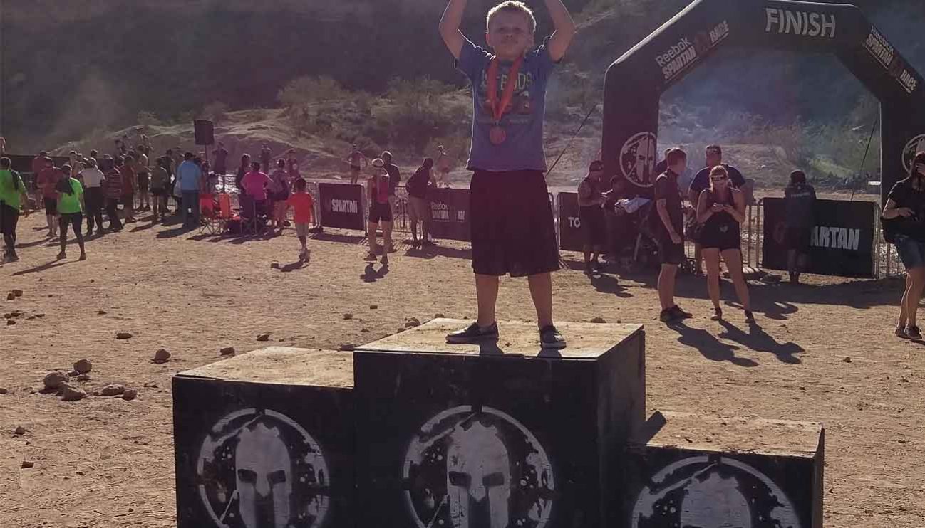 Son two on the Spartan podium Son two on the Spartan podium