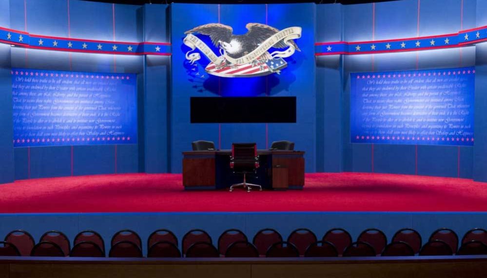 A debate stage (photo from USA Today) A debate stage (photo from USA Today)