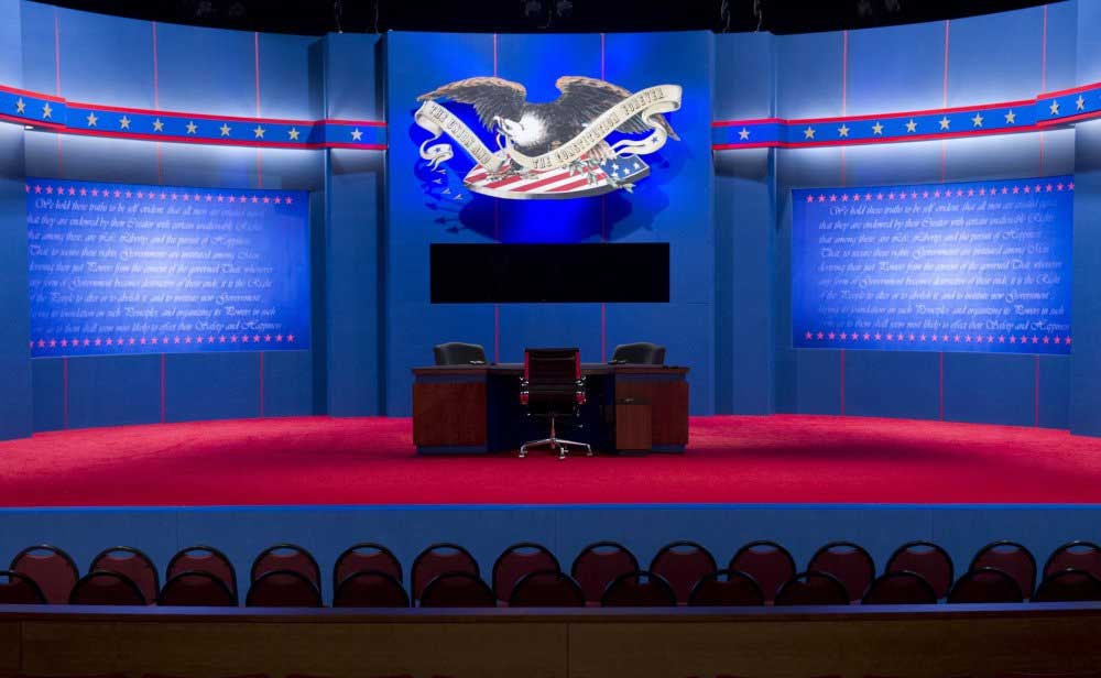 A debate stage (photo from USA Today) A debate stage (photo from USA Today)