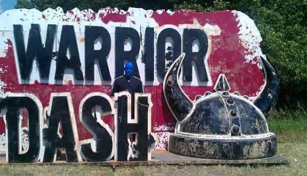 2012 Warrior Dash - me as a Blue Man