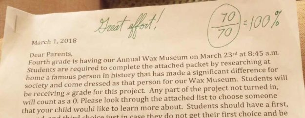 100% grade on a report on Paul Revere 70/70 points, 100% school paper