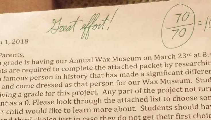 70/70 points, 100% school paper