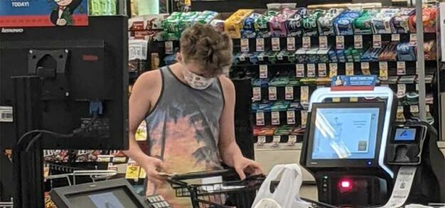 Checking out at the store